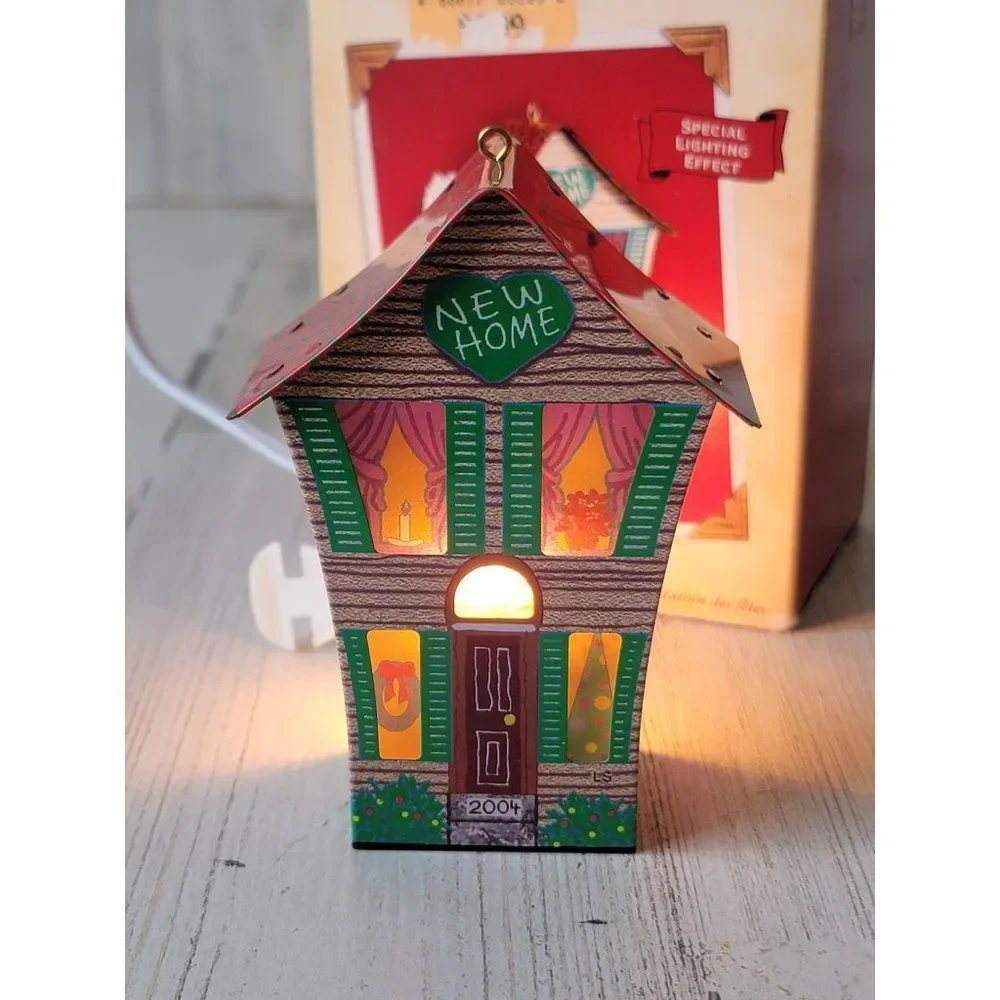 Hallmark new home 2004 ornament Xmas house tin‎